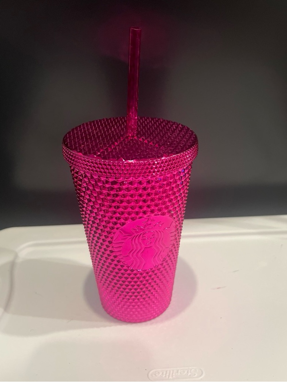 Starbucks Hot Pink Studded Reusable Cup with Straw